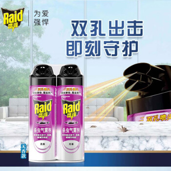 雷达(Raid) 杀虫剂喷雾550ml*2瓶无香型杀虫气雾剂 蟑螂药  灭蟑螂