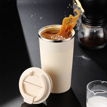 Vanow保温杯咖啡杯陶瓷内胆男女学生便携车载年会定制刻字水杯子