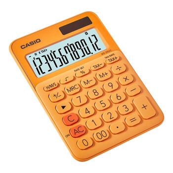 卡西欧（CASIO）MS-20UC小型桌面计算器 办公工作小学生四年级计算器桌面学习 热橙黄