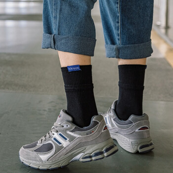 革斤威袜子男双罗口个性街头潮袜秋冬外穿ins字母潮牌长袜男双罗口布