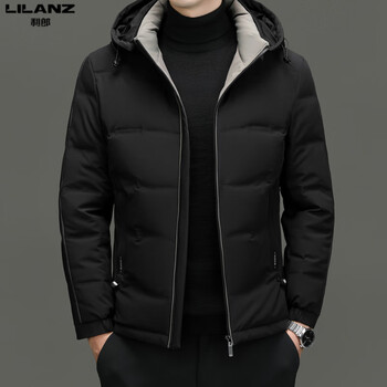 皇家利郎lilanz利郎利郎男装连帽羽绒服冬季加厚保暖中青年男士休闲短