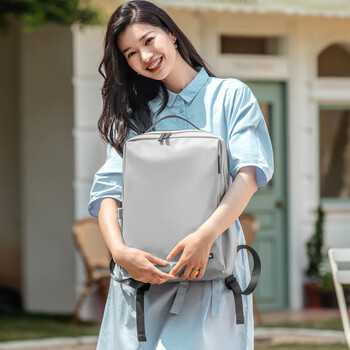 高尔夫（GOLF）双肩包女15.6英寸笔记本电脑包旅行背包书包商务出差行李包摩登灰