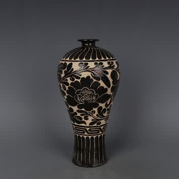 中国美術 哥窯 梅瓶 高22.5cm(HA395) 磁州窑梅瓶价格报价行情- 京东