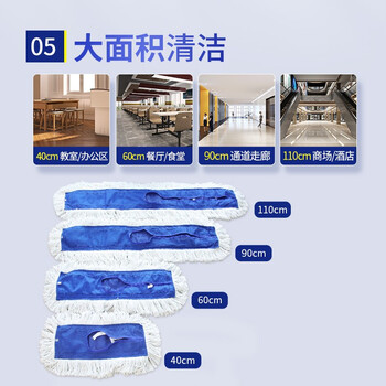 宜之选平板拖把替换布头60CM单个商用大号尘推棉纱线工厂酒店保洁专用