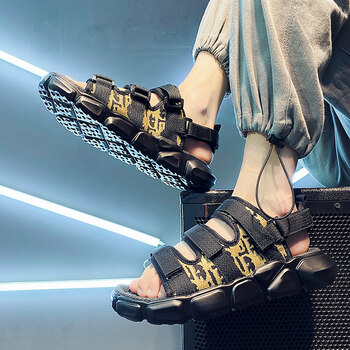 官方凉鞋男夏季新款男士休闲凉拖鞋夏天外穿防滑两用海边沙滩鞋adidas