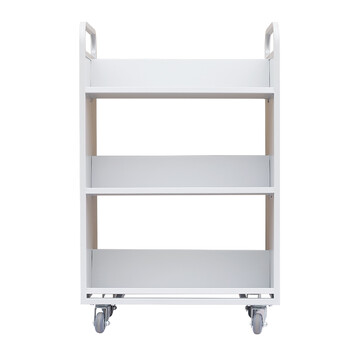 奈高文件档案室推车图书馆小推车手推车移动书架柜 三层W型书车