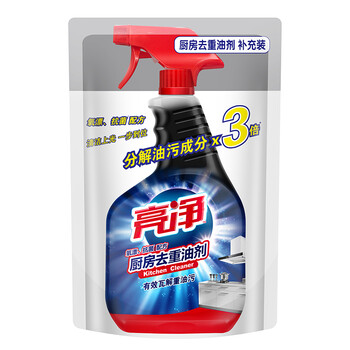亮净厨房去重油剂氧漂抗菌500ml袋补充装 厨房油污清洁剂油烟机清洗剂 亮净厨房去重油剂氧漂抗菌500ml袋补充装 厨房油污清洁剂油烟机清洗剂