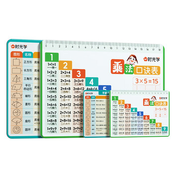 时光学【时光学】小学数学常用公式卡套装1-6年级通用换算乘法口诀平面立体几何基础知识卡片