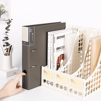 天色 加厚活页文件夹两寸快劳夹两孔活页夹 可插页资料册大容量强力夹 办公用品 TS-11003 玛瑙灰