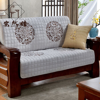 高档红木椅三座沙发垫新中式沙发垫套刺绣四季通用实木罩巾盖布三人