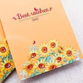 狮洛德 母亲节立体贺卡送礼物祝福贺卡立体烫金太阳花留言卡片1张带信封