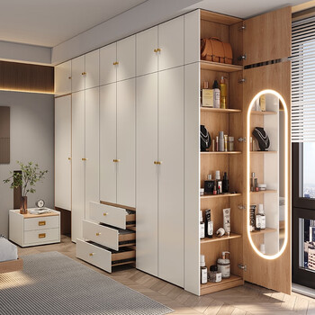 理妙北欧拼色衣柜现代简约卧室柜子整体组合组装收纳柜成品大衣橱 2.