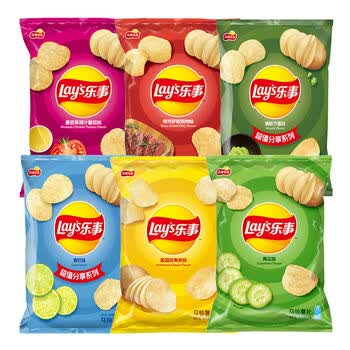 乐事薯片75g*4/6大袋装膨化零食小吃休闲食品礼包一整箱吃的批发 原味