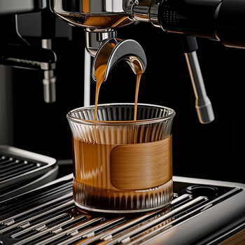 CLITON咖啡杯日式竖纹防烫玻璃杯子茶杯家用高颜值拿铁浓缩杯玻璃水杯