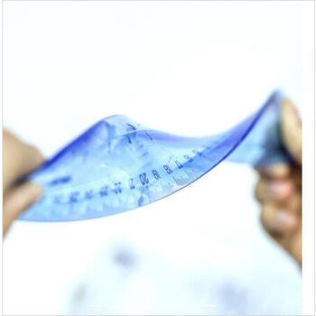 得力（deli）软尺子可弯曲直尺不易折断直尺30cm学生学习考试 财务办公颜色随机 软直尺6209 24支/1盒装