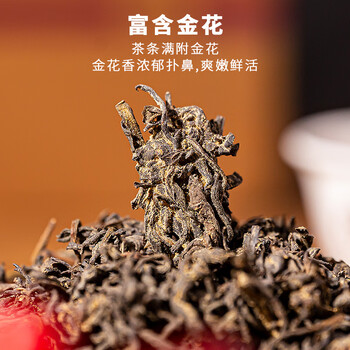 中茶茶叶 安化黑茶  安化小金花 金花茯茶 100g 中华老字号