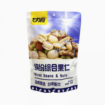 云舵甘源缤纷综合果仁208g坚果零食花生青豌豆核桃仁扁桃仁鲜香酥脆