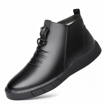 觅夕男鞋冬季高帮鞋加绒加厚靴雪地棉鞋休闲皮鞋保暖棉靴定制联名款