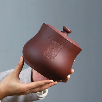 金镶玉 茶叶罐醒茶罐 家用大号原矿 手工宜兴紫砂 典藏茶叶罐 金镶玉 茶叶罐醒茶罐 家用大号原矿 手工宜兴紫砂 典藏茶叶罐
