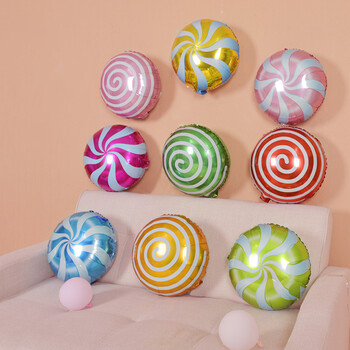 卡芬蒂生日儿童圆形棒棒糖铝膜气球糖果卡通铝箔汽球装饰派对布置伴手