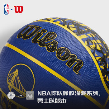 Wilson威尔胜NBA球队橡胶涂鸦系列金州勇士队青少年成人室外7号篮球