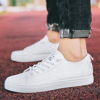 男鞋学生板鞋男帆布鞋增高休闲鞋韩版潮流百搭鞋子男小白鞋b908白色39