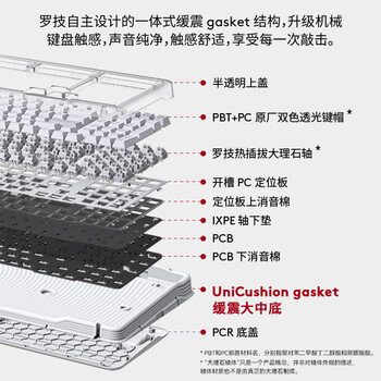 罗技（Logitech）ALTO KEYS K98S 琥珀系列 AI客制化无线机械键盘 热插拔大理石轴 静音轴 粉色 98键