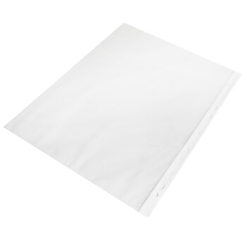 得力11孔保护袋A4打孔袋塑料透明活页资料袋保护膜透明公文袋插页袋办公用品 5712 (100个/包)