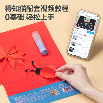 得力（deli）10张A4红色卡纸 幼儿园折纸剪纸 美术绘画手绘纸手工涂鸦DIY灯笼儿童生日开学文具