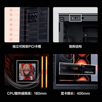 先马（SAMA）境界Magic 黑色 ATX海景房 游戏电脑台式机箱 6.2高清屏/声控机箱/背插主板/双360水冷位/Type-C