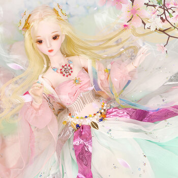 典藏版65厘米公主桃花夭夭现货c套餐共3套衣服支架全套娃娃换装衣礼包