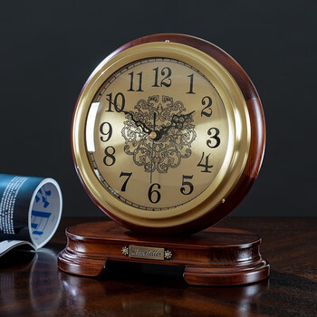 墨漾实木复古典台钟摆件钟表美式家用客厅摆放台式时钟桌面新中式座钟