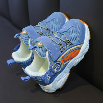 2022男童鞋子秋款小孩轻便软底跑步鞋防滑宝宝鞋女大童运动鞋 223蓝色