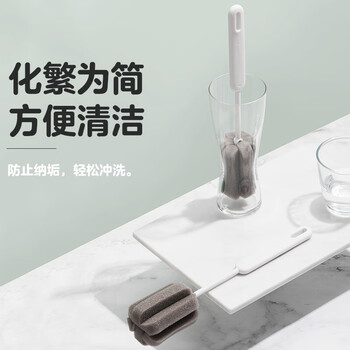 茶花 杯刷 奶瓶刷2个装长把刷杯子神器海绵刷洗杯子神器刷洗水杯刷子*