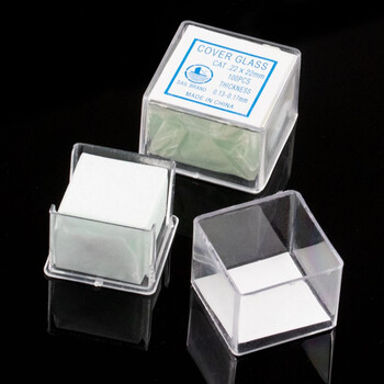 海斯迪克 HKCL-300 载玻片 显微镜用盖玻片 生物切片标本制作 22×22mm(5盒)