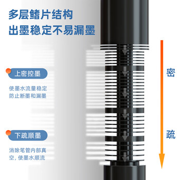得力（deli）直液笔 0.5mm全针管中性笔签字笔 走珠笔水笔 办公用品 黑色 30支/盒黑 33966