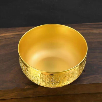 2022金碗三件套正宗百福金筷子勺子纯金熟金沙金黄金富贵龙凤金碗 百