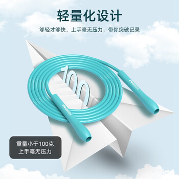 PROIRON普力艾 儿童竞速跳绳幼儿园6岁小学生考试专用无绳有绳两用款 蓝