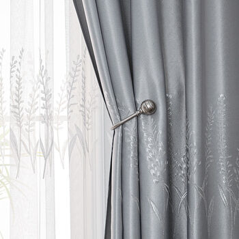 布欧格遮阳隔热客厅卧室阳台飘窗租房全遮光加厚窗帘布成品定制灰色