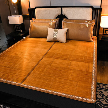 远嘉妮碳化竹席可折叠竹凉席学生宿舍双人床席子海港之夜0612米幼儿床