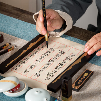 梅林笔庄文房四宝精品套装高档礼盒书法专业级国画成人初学者兼毫笔墨纸砚镇尺墨条笔洗印章全套