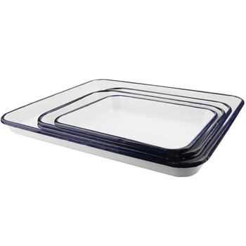 冰禹 BYA-248 搪瓷托盘 化工盘消毒盘 方形盘 加厚平底单个35×45 