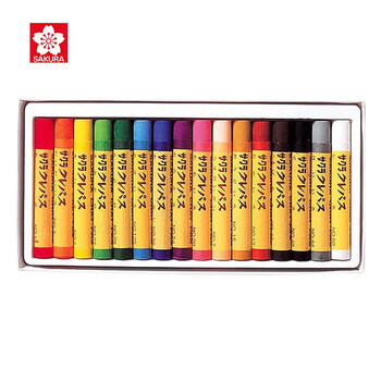 【全网低价】樱花(SAKURA)油画棒蜡笔 粗支款16色套装 儿童安全绘画画笔美术彩绘工具软性油性粉彩棒玩具礼物美术写生