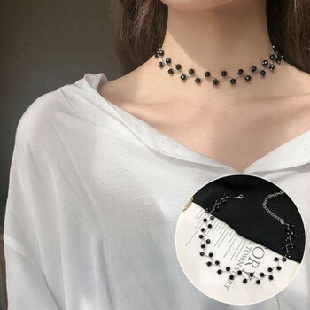 诗栀珍珠项链韩国颈带脖链choker项圈颈链脖子饰品短款锁骨链女银色黑