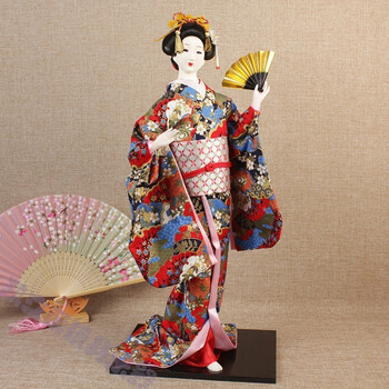 日本艺妓人偶玩偶公仔22寸人形绢人和服娃娃日式工艺品摆件料理店装饰