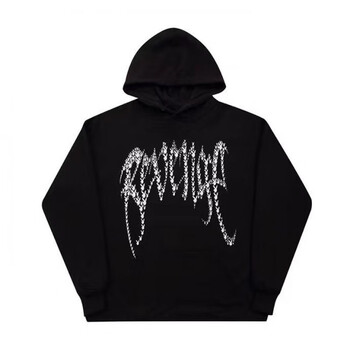 同款revengexxxtentacionplay花花兔子联名boy套头连帽卫衣北风 黑色