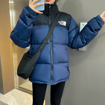 北面羽绒服1996美版经典男女冬季情侣加厚短款运动休闲外套潮 藏青蓝