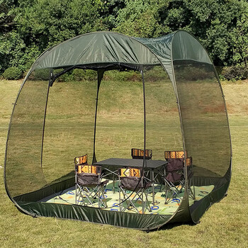 嘉福祥户外蚊帐 大型速开帐篷遮阳室外沙滩帐旅游自动纱网防5-10人