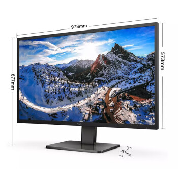 飞利浦（PHILIPS）43英寸办公显示器 4K VA屏 10bit 126%sRGB HDR400 Type-C90W供电 内置音箱 电脑显示屏 439P1