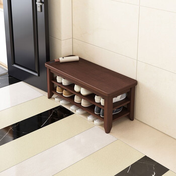 蔓斯菲尔换鞋凳家用门口穿鞋凳实木色小架子坐凳一体入户可坐式长条